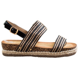 SHELOVET Sandales confortables avec boucle brun le noir