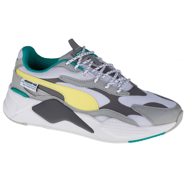 Puma Mercedes Amg Petronas Rs-X3 M 306499 01 blanche gris jaune Puma Mercedes Amg Petronas Rs-X3 M 306499 01 blanche gris jaune