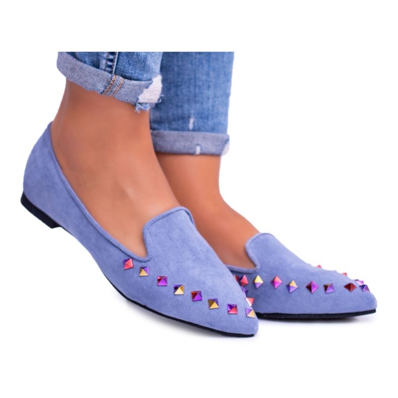 Lu Boo Blue Lords Iridescent Jets Suede Spike 128-A5 bleu Lu Boo Blue Lords Iridescent Jets Suede Spike 128-A5 bleu