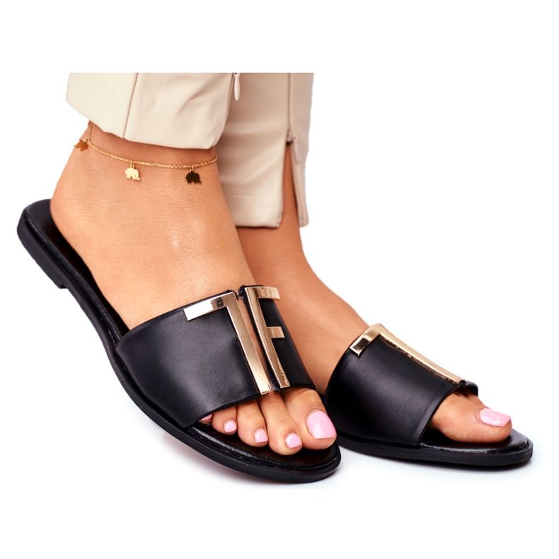 Pantoufles Élégantes Pour Femmes Noir Nicole Dilmah le noir