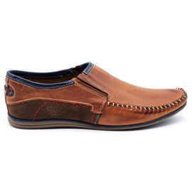 KOMODO Chaussures homme en cuir 847 marron brun bleu marine