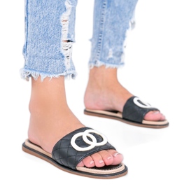 Pantoufles Ypsy noires pour femmes le noir