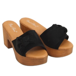 Chaussons noirs ala sabots noirs YL-3M127 Noir le noir