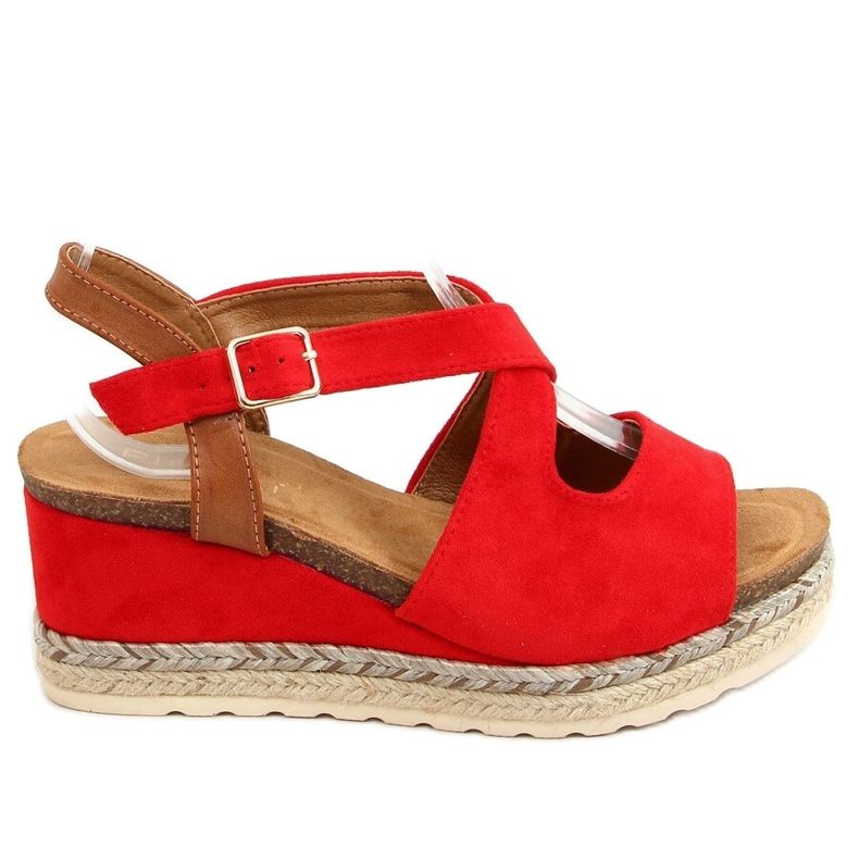 Rouge YL90 Espadrilles rouges sur compensées