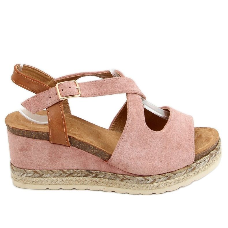 Espadrilles roses sur compensées rose YL90 Rose Espadrilles roses sur compensées rose YL90 Rose