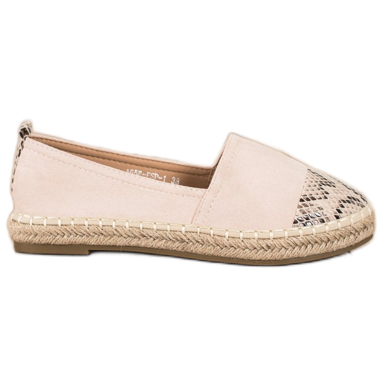 Bestelle Espadrilles Avec Insert Imprimé Serpent beige