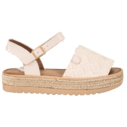 SHELOVET Espadrilles Sandales Avec Eco Cuir beige SHELOVET Espadrilles Sandales Avec Eco Cuir beige