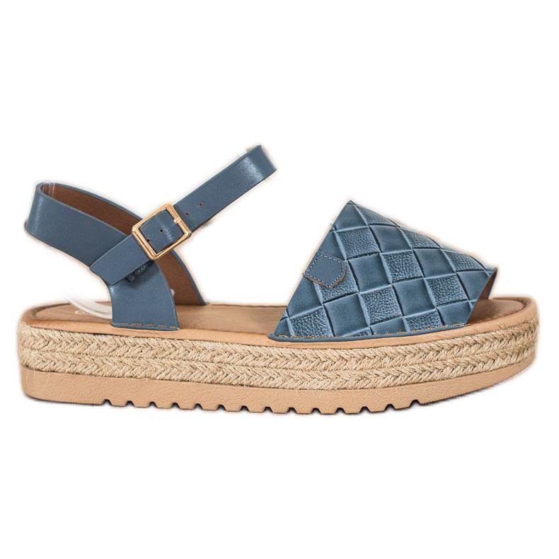 SHELOVET Espadrilles Sandales Avec Eco Cuir bleu