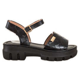 SHELOVET Sandales sur la plate-forme de mode le noir SHELOVET Sandales sur la plate-forme de mode le noir