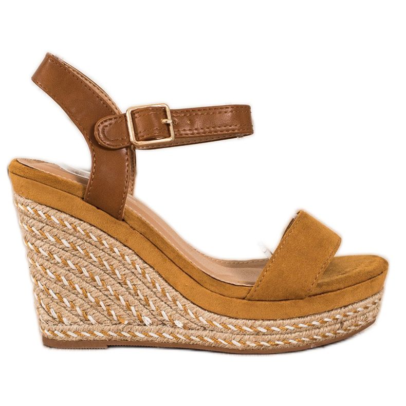 SHELOVET Espadrilles Sur Sandales Compensées brun SHELOVET Espadrilles Sur Sandales Compensées brun