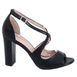 Sandales à talons noires S-837 Noir