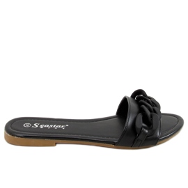 Chaussons noirs avec une chaîne noir CK205P Noir