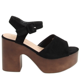 Sandales noires sabots F8201 Noir