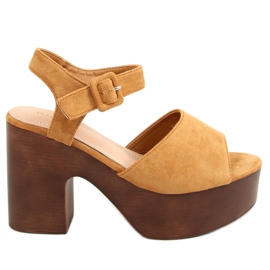 Sandales sabots camel F8201 Camel brun