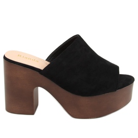 Noir F8202 Chaussons sabots noirs