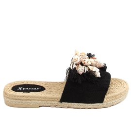 Noir YQ228P Chaussons noirs à coquillages le noir