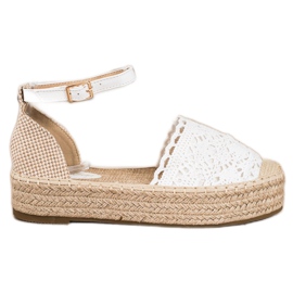 Sixth Sense Espadrilles Avec Empiècement En Dentelle blanche Sixth Sense Espadrilles Avec Empiècement En Dentelle blanche