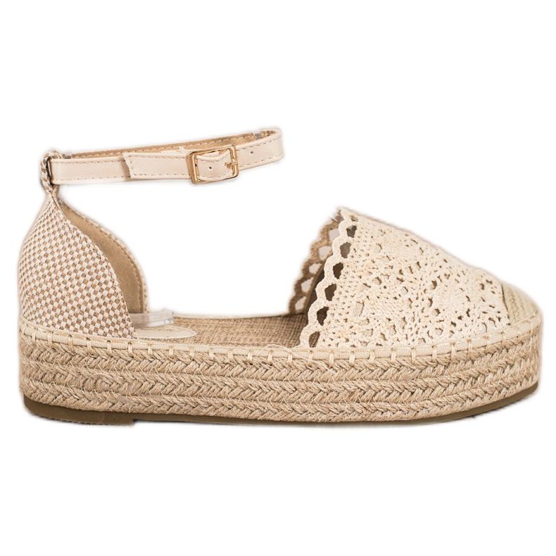 Sixth Sense Espadrilles Avec Empiècement En Dentelle beige Sixth Sense Espadrilles Avec Empiècement En Dentelle beige