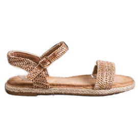 Bestelle Sandales tressées avec boucle doré