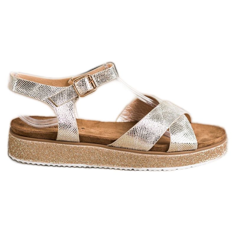 Bestelle Sandales sur la plate-forme scintillante d'or Bestelle Sandales sur la plate-forme scintillante d'or