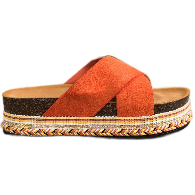 SHELOVET Chaussons Orange En Daim SHELOVET Chaussons Orange En Daim