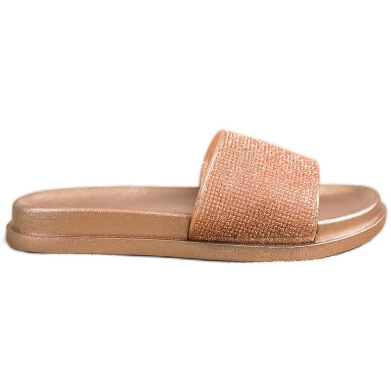 SHELOVET Pantoufles Dorées Brillantes d'or