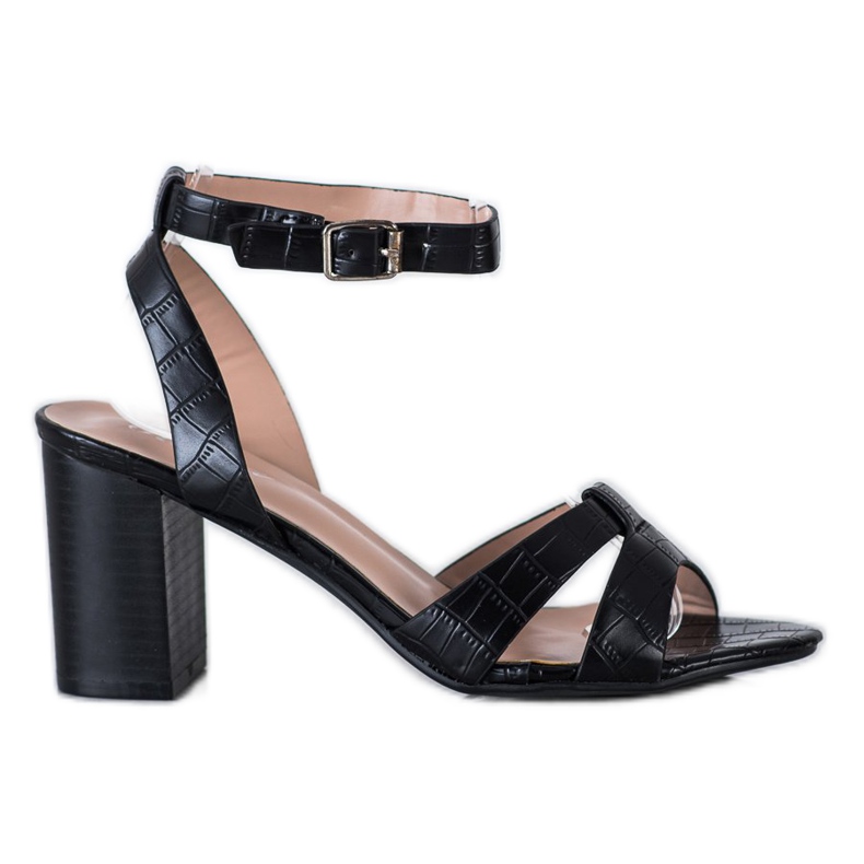 Renda Sandales élégantes sur un bar le noir Renda Sandales élégantes sur un bar le noir