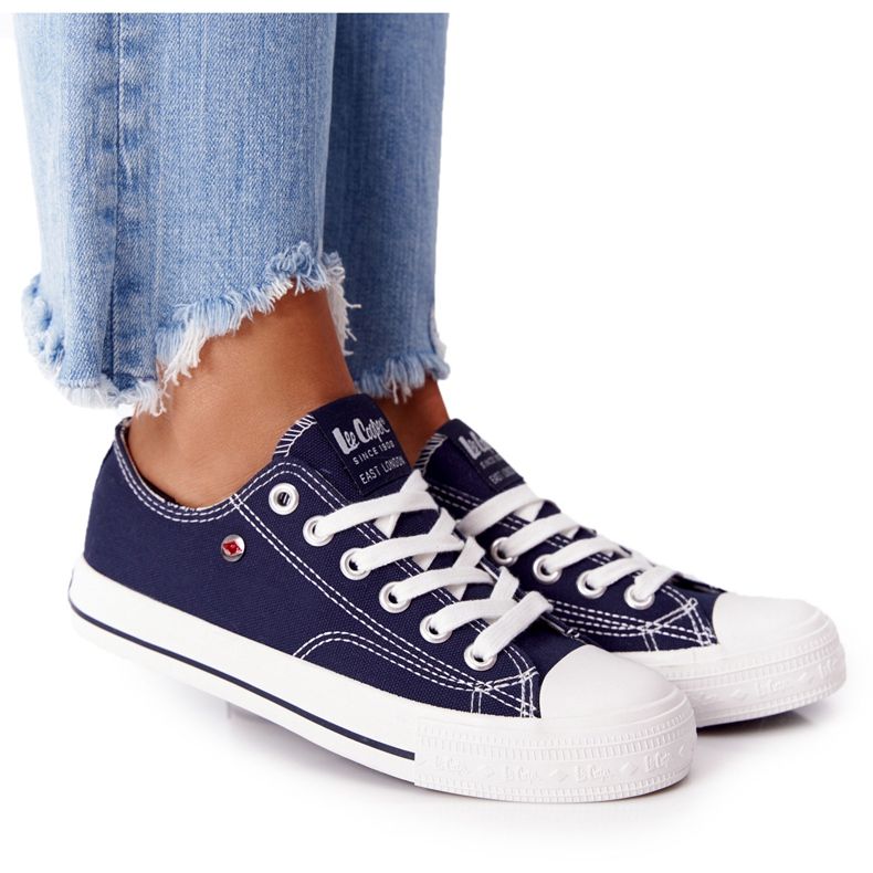 Baskets Femme Lee Cooper LCW-21-31-0095L Bleu Marine blanche Baskets Femme Lee Cooper LCW-21-31-0095L Bleu Marine blanche