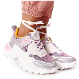 PE1 Chaussures de sport pour femmes Sneakers Blanc-Rose Infinity blanche