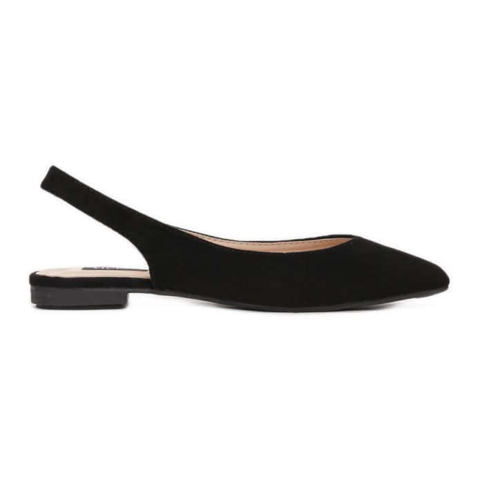 Ballerines En Daim En Spitz Black Daisy le noir