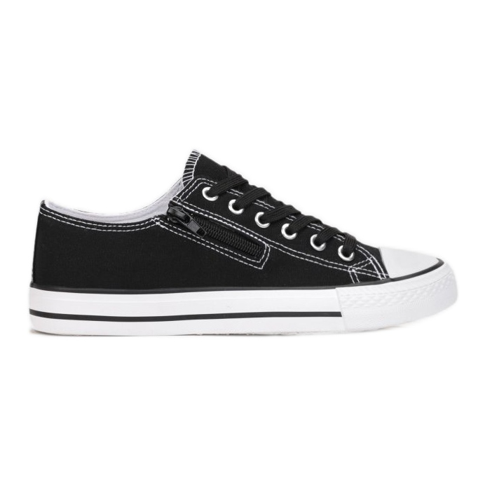 Baskets Femme Avec Fermeture à Glissière Noir Malani le noir