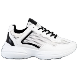 SHELOVET Baskets avec maille blanc