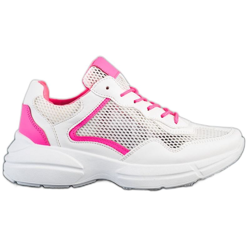 SHELOVET Baskets avec maille blanche rose