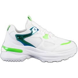 SHELOVET Baskets à empiècements verts blanc