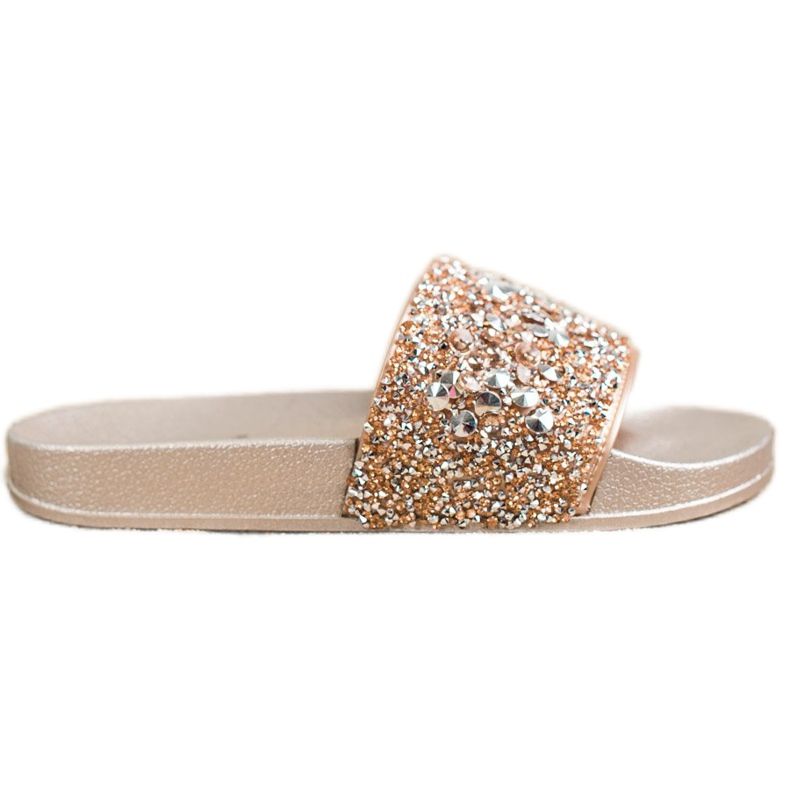 SHELOVET Pantoufles Avec Ornements d'or