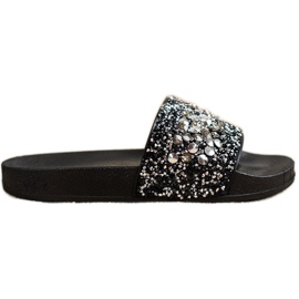SHELOVET Pantoufles Avec Ornements noir