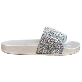 SHELOVET Pantoufles Avec Ornements gris