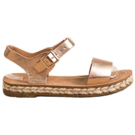 SHELOVET Sandales dorées confortables