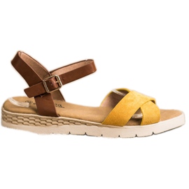 SHELOVET Sandales décontractées avec boucle brun jaune