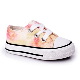 Baskets classiques pour enfants avec effet tie-dye Simba 807-3A rose jaune Baskets classiques pour enfants avec effet tie-dye Simba 807-3A rose jaune