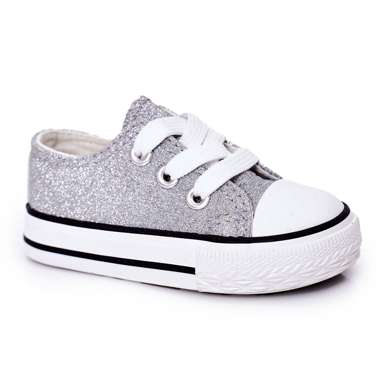 Baskets en argent scintillant pour enfants 888-1b