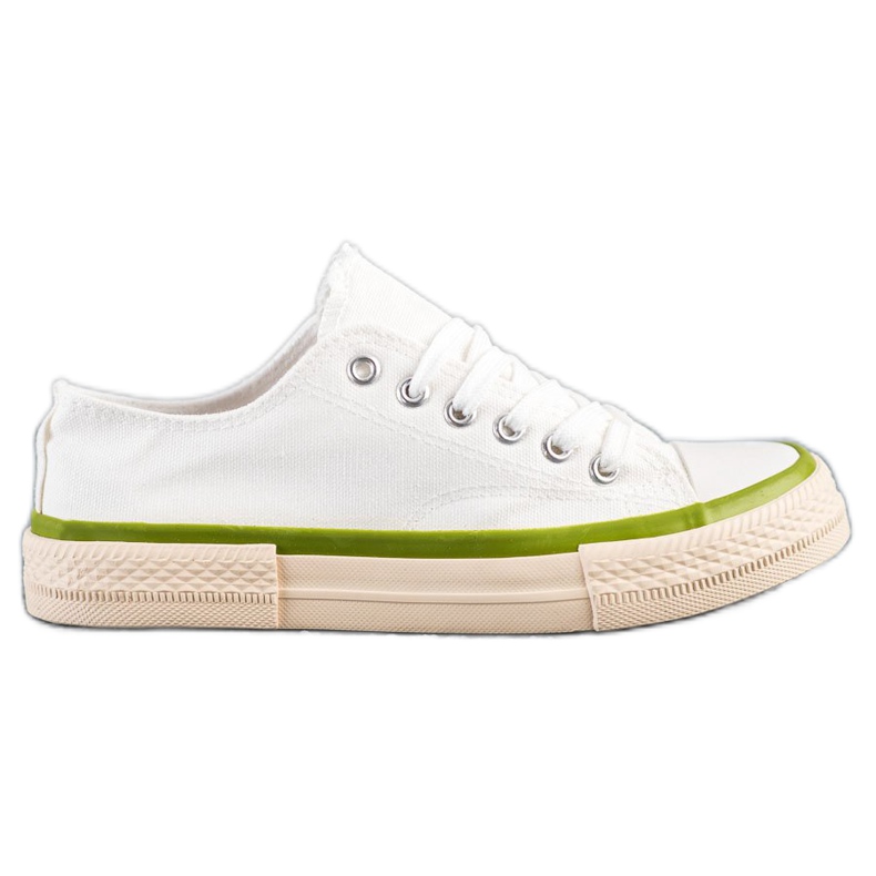 SHELOVET Baskets sur une plate-forme beige blanche SHELOVET Baskets sur une plate-forme beige blanche