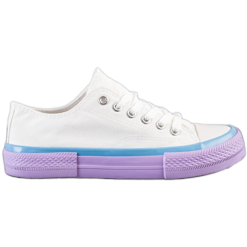SHELOVET Baskets sur la plate-forme violette blanche