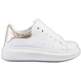 Weide Baskets Avec Insert Doré blanche