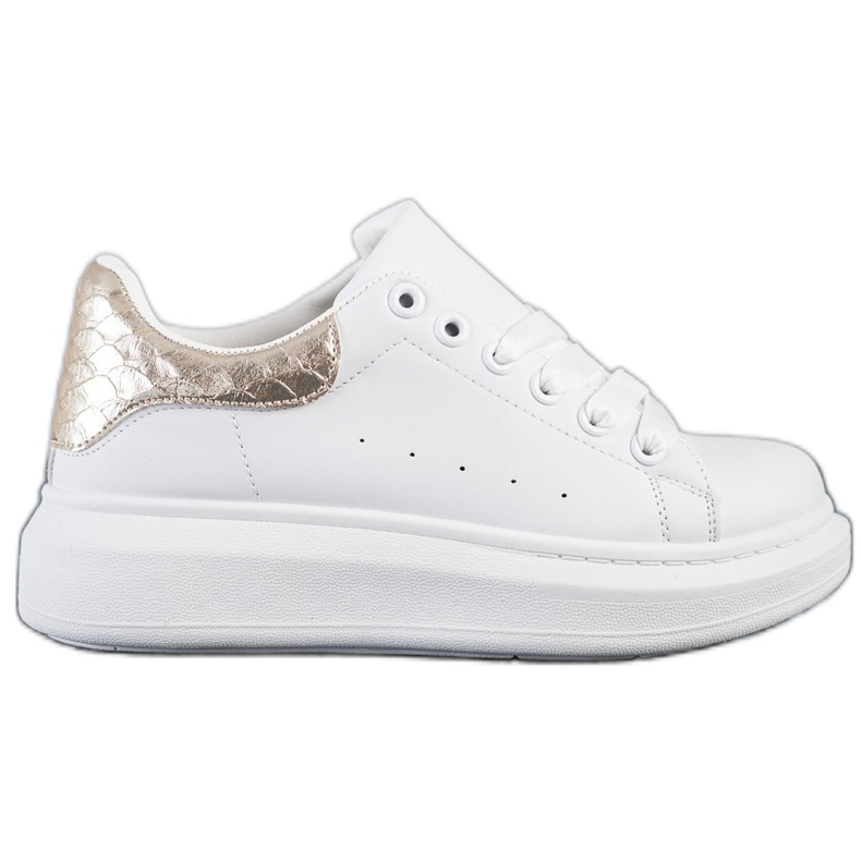 Weide Baskets Avec Insert Doré blanche