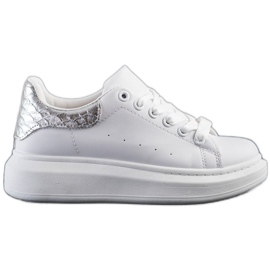 Weide Baskets avec insert argenté blanche