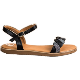 Cm Paris Sandales noires à paillettes