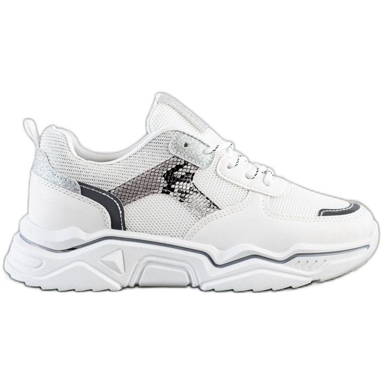 SHELOVET Baskets blanches à paillettes