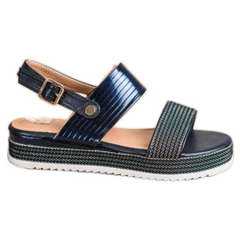 SHELOVET Sandales sur la plate-forme bleu marine bleu
