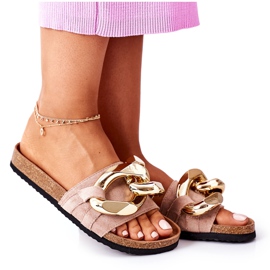 S.Barski Chaussons En Liège Avec Chaîne S. Barski SB001 Beige